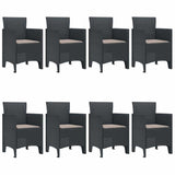 Garden Dining Set 9 pcs Anthracite Polt rattan - Top-Down View
