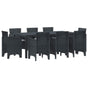 Garden Dining Set 9 pcs Anthracite Polypropylene