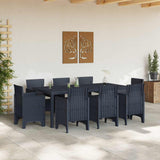Garden Dining Set 9 pcs Anthracite Polypropylene - Side View
