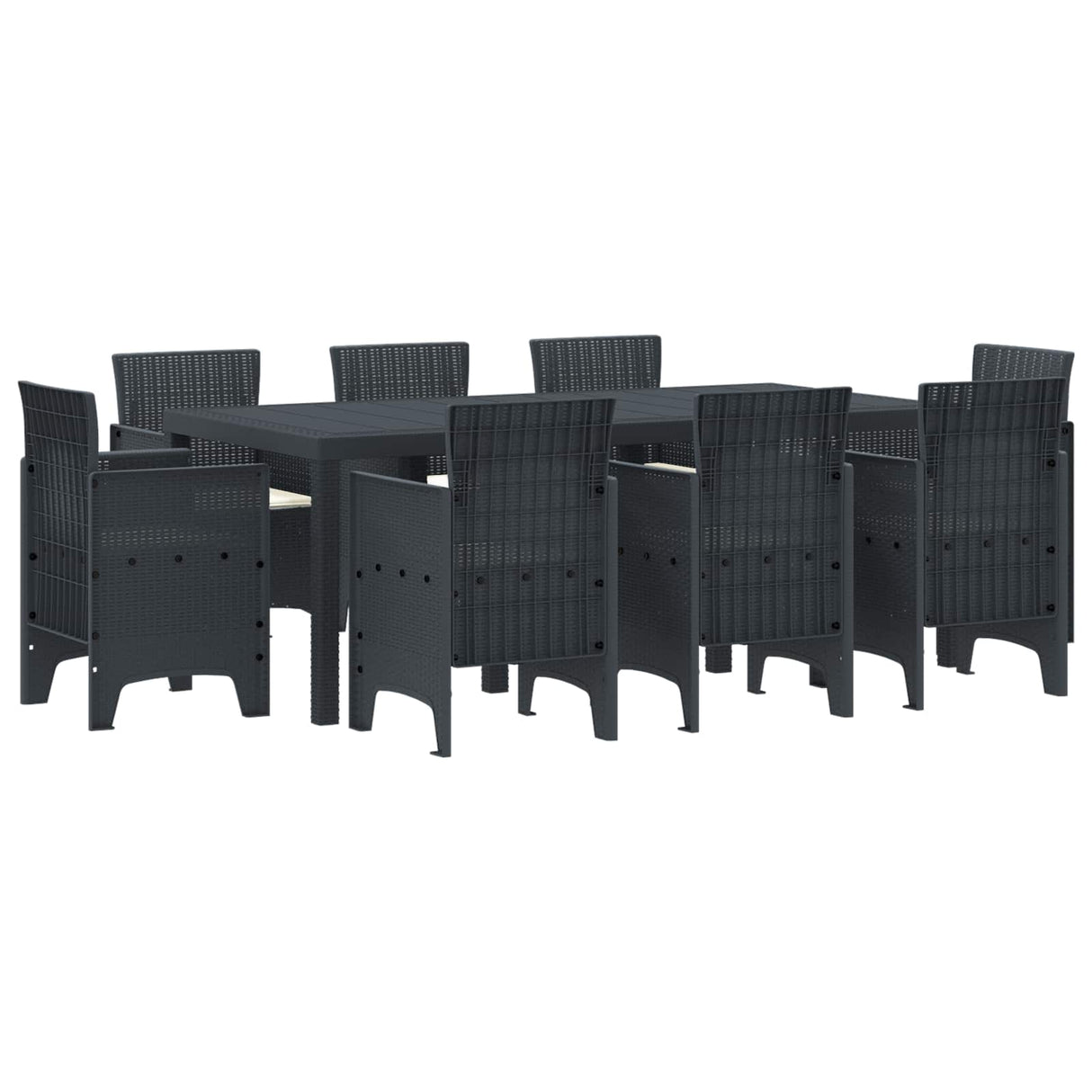 Garden Dining Set 9 pcs Anthracite Polypropylene