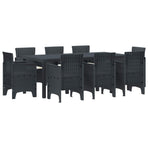 Garden Dining Set 9 pcs Anthracite Polypropylene