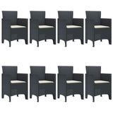 Garden Dining Set 9 pcs Anthracite Polypropylene