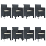Garden Dining Set 9 pcs Anthracite Polypropylene