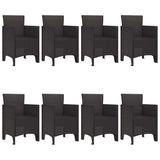 Garden Dining Set 9 pcs Brown Polt rattan - Top-Down View