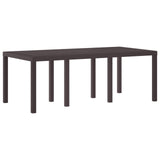 Garden Dining Set 9 pcs Brown Polypropylene - Side View