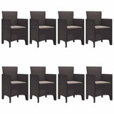 Garden Dining Set 9 pcs Brown Polt rattan - Top-Down View