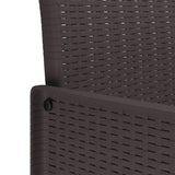 Garden Dining Set 9 pcs Brown Polt rattan - Low Angle