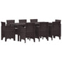 Garden Dining Set 9 pcs Brown Polypropylene
