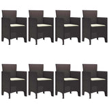 Garden Dining Set 9 pcs Brown Polt rattan - Top-Down View