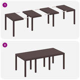 Garden Dining Set 9 pcs Brown Polt rattan - Extra Image