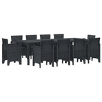 Garden Dining Set 11 pcs Anthracite Polypropylene