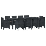 Garden Dining Set 11 pcs Anthracite Polypropylene - Front View