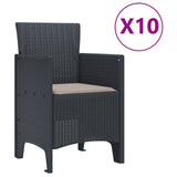 Garden Dining Set 11 pcs Anthracite Polypropylene - 45-Degree Angle