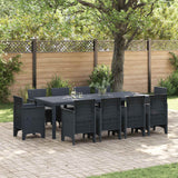 Garden Dining Set 11 pcs Anthracite Polypropylene