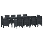 Garden Dining Set 11 pcs Anthracite Polypropylene