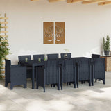 Garden Dining Set 11 pcs Anthracite Polypropylene - Side View