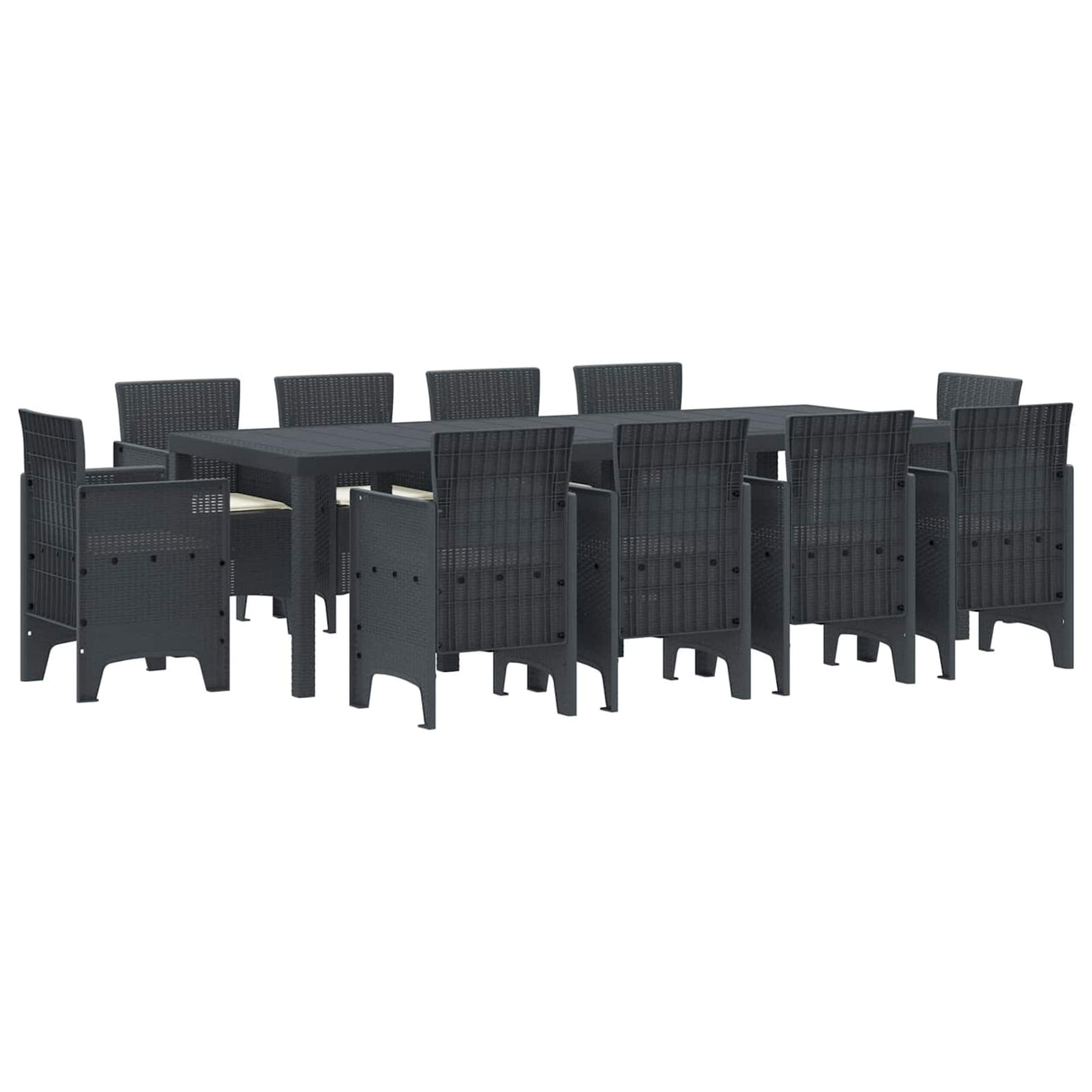 Garden Dining Set 11 pcs Anthracite Polypropylene