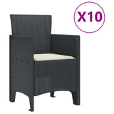 Garden Dining Set 11 pcs Anthracite Polypropylene - 45-Degree Angle