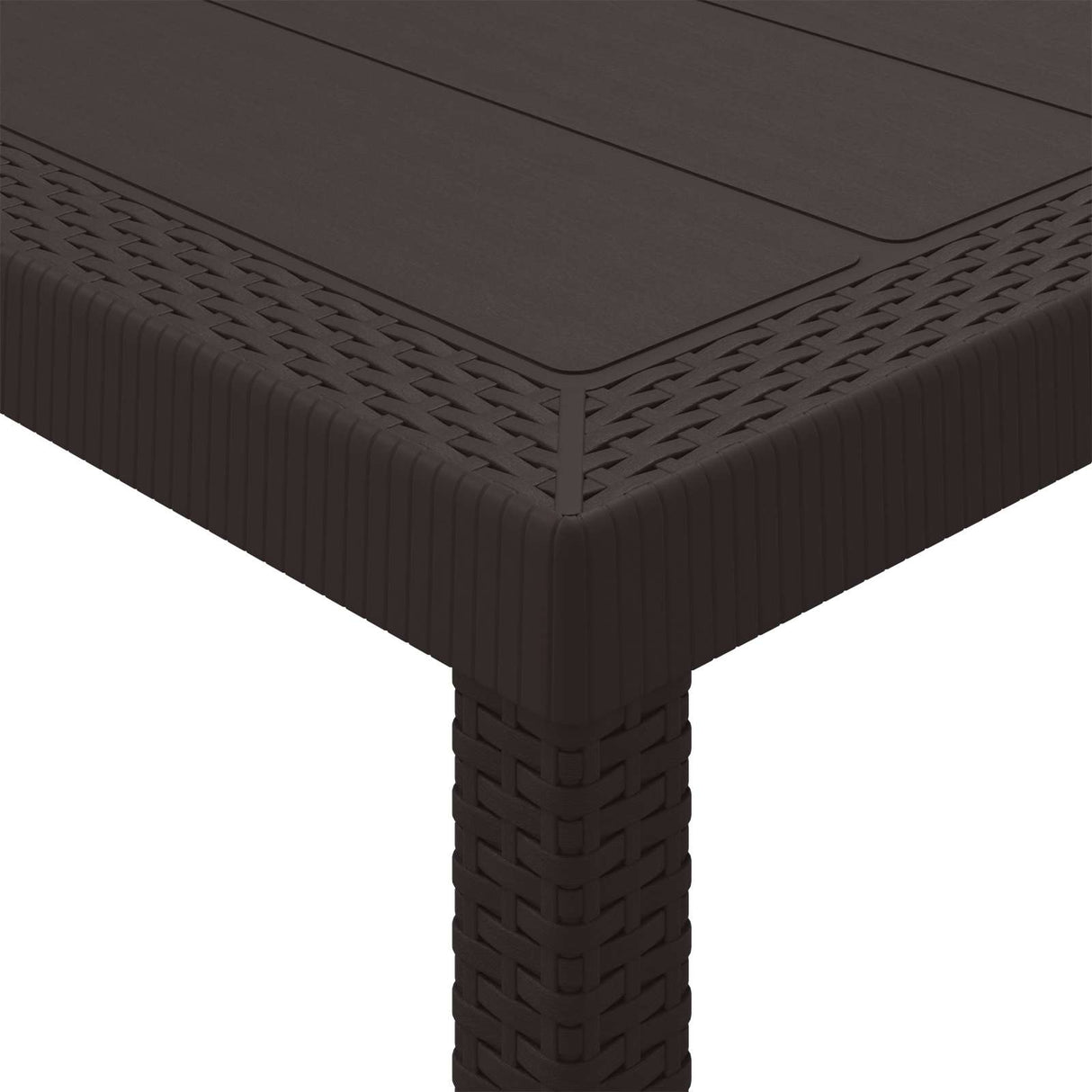 Garden Dining Set 11 pcs Brown Polypropylene