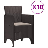 Garden Dining Set 11 pcs Brown Polypropylene