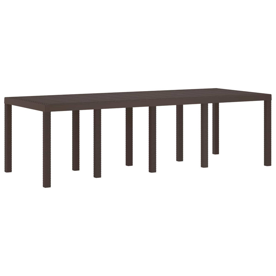Garden Dining Set 11 pcs Brown Polypropylene