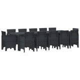 Garden Dining Set 13 pcs Anthracite Plastic