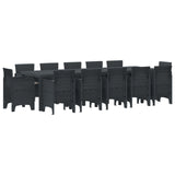 Garden Dining Set 13 pcs Anthracite Synthetic rattan