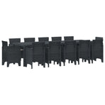 Garden Dining Set 13 pcs Anthracite Synthetic rattan