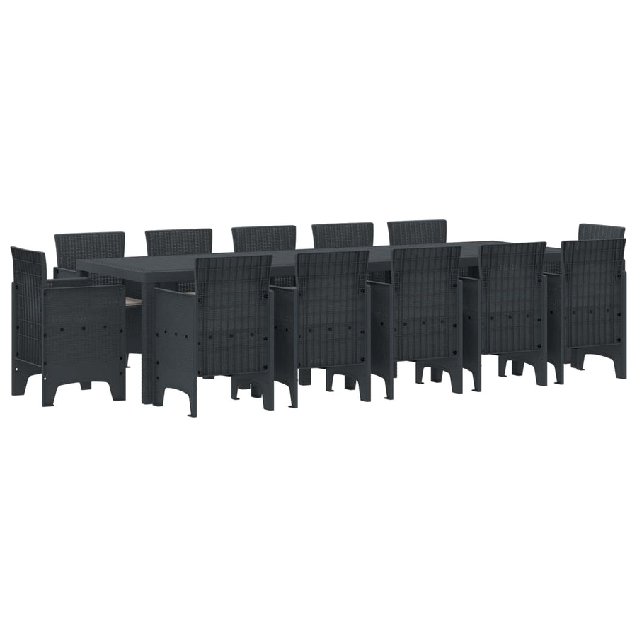 Garden Dining Set 13 pcs Anthracite Synthetic rattan