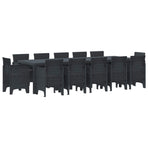 Garden Dining Set 13 pcs Anthracite Plastic