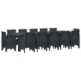 Garden Dining Set with Cushion 13 pcs Anthracite Polyrattan