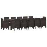 Garden Dining Set 13 pcs Brown and Taupe Poly rattan