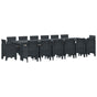 Garden Dining Set 15 pcs Anthracite Polt rattan