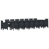 Garden Dining Set with Cushions 17 pcs Anthracite PP