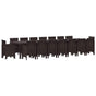 Garden Dining Set with Cushions 17 pcs Brown PP