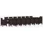 Garden Dining Set with Cushions 17 pcs Brown PP