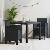 Garden Dining Set 3 pcs Anthracite Polypropylene