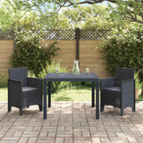 Garden Dining Set 3 pcs Anthracite Polypropylene - Side View