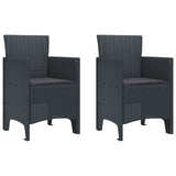 Garden Dining Set 3 pcs Anthracite Polypropylene - 45-Degree Angle