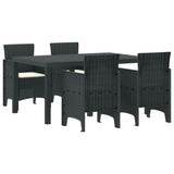 Garden Dining Set 5 pcs Anthracite Polt rattan - Front View