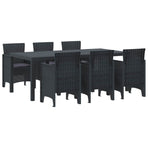 Garden Dining Set 7 pcs Anthracite Polypropylene