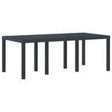 Garden Dining Set 7 pcs Anthracite Polt rattan - Top-Down View
