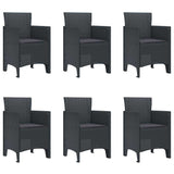 Garden Dining Set 7 pcs Anthracite Polt rattan - 45-Degree Angle