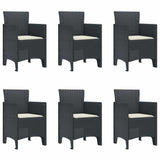 Garden Dining Set 7 pcs Anthracite Polt rattan - 45-Degree Angle