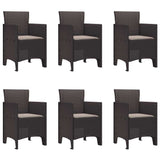 Garden Dining Set 7 pcs Brown Polt rattan - 45-Degree Angle