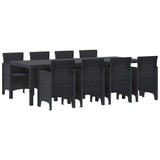 Garden Dining Set 9 pcs Anthracite Polt rattan - Front View
