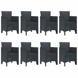 Garden Dining Set 9 pcs Anthracite Polt rattan - 45-Degree Angle