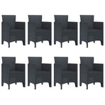 Garden Dining Set 9 pcs Anthracite Polypropylene