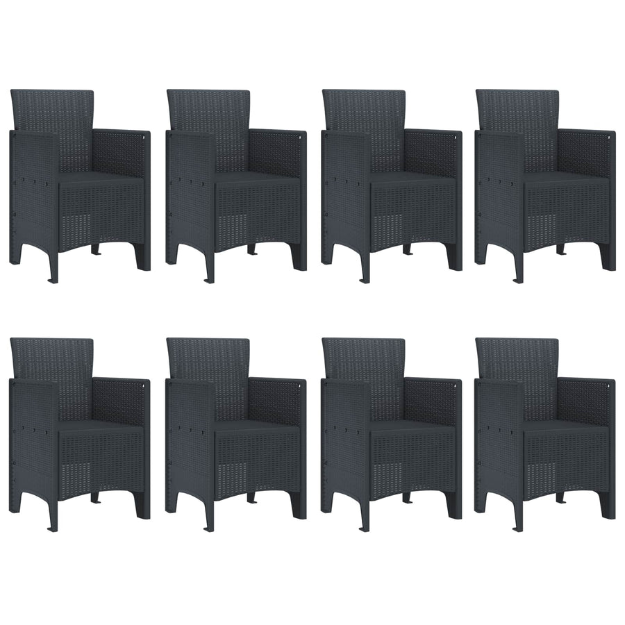 Garden Dining Set 9 pcs Anthracite Polypropylene