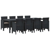 Garden Dining Set 9 pcs Anthracite Polypropylene - Front View